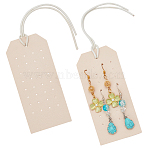Imitation Leather Earring Organizer Hanging Display Cards for Stud Earrings, with Rope, Rectangle, BurlyWood, 11.1x5x0.2cm(AJEW-WH0401-52)