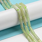 Natural New Jade Beads Strands, Column, 12.5~14x4~4.5mm, Hole: 1mm, about 28~29pcs/strand, 15.35~15.55 inch(39~39.5cm)(G-G006-A02-01)