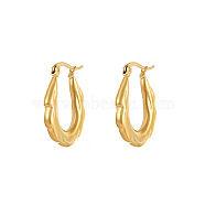 Titanium Steel Hoop Earrings, Golden, 26x21mm(MC7089-5)
