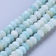 Natural Amazonite Beads Strands, Rondelle, 4x3.5mm, Hole: 0.6mm, about 136pcs/strand, 15.3 inch(39cm)(G-F638-09)