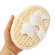 Exfoliating Braided Sisal Pad Body Scrubber with Sponge, Shower Cleanser, Bathing Tools, Oval, 145x105x50mm.(PW-WG24794-03)