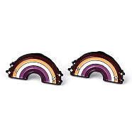 Lesbian Pride Rainbow Theme Enamel Pins, Black Zinc Alloy Brooch for Women, Rainbow, 14.7x30x1.5mm(JEWB-D019-04H-EB)