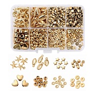 DIY Jewelry Making Kits, Including 515Pcs Heart & Round & Flat Round & Cube & Star Beads, 47Pcs Starfish & Shell Pendants, Golden, Beads: 515pcs/box(DIY-YW0003-06G)