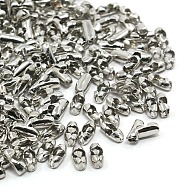 Iron Ball Chain Connectors, Nickel Free, Platinum, 5x2.5x2mm, Hole: 1mm, Fit for 1.5mm ball chain(X-IFIN-ZX019-P-NF)