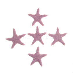 Starfish Handmade Wool Felt Ornament Accessories, for DIY Children Hair Tie Christmas Tree, Flamingo, 70mm(PW-WG60091-01)