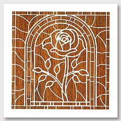 PET Hollow Out Drawing Painting Stencils, for DIY Scrapbook, Photo Album, Rose Pattern, 300x300mm(DIY-WH0405-0005)