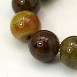 Dyed Natural Dragon Veins Agate Beads Strands, Round, 10mm, Hole: 1mm, about 38pcs/strand, 14.74 inch(G-C068-10mm-15)