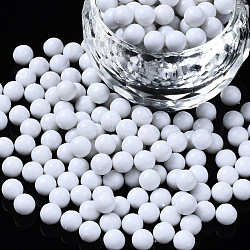 Plastic Water Soluble Fuse Beads, for Kids Crafts, DIY PE Melty Beads, Round, White, 5mm(DIY-N002-017B)