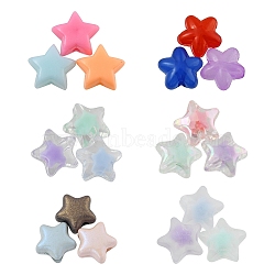 300Pcs 6 Style Transparent & Opaque & Spray Painted Acrylic Beads, Star, Mixed Color, 50pcs/style(TACR-YW0001-46)