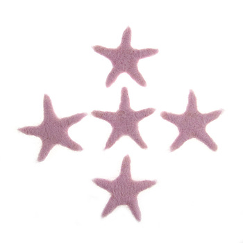 Starfish Handmade Wool Felt Ornament Accessories, for DIY Children Hair Tie Christmas Tree, Flamingo, 70mm
