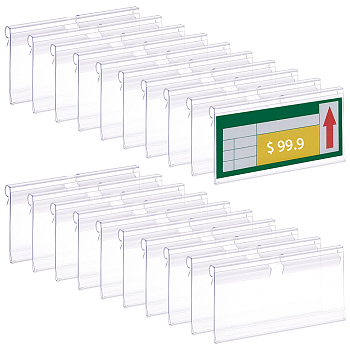 PVC Sign Label Display Holder, for Supermarket, Bakery, Cafe Price Tags, Rectangle, Clear, 8x4.2x0.75cm