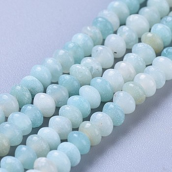 Natural Amazonite Beads Strands, Rondelle, 4x3.5mm, Hole: 0.6mm, about 136pcs/strand, 15.3 inch(39cm)