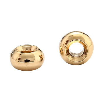 Brass Spacer Beads, Long-Lasting Plated, Flat Round, Real 24K Gold Plated, 3.5x2mm, Hole: 1mm