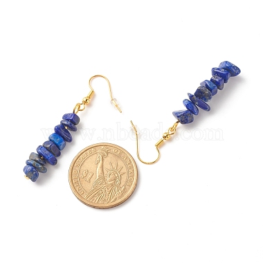 Natural Lapis Lazuli Chip Beaded Dangle Earrings(EJEW-JE04788-09)-4