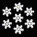 Resin Cabochon, Snowflake, White, 21x21x3.5mm(RESI-WH0010-09M)