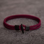 Nylon Cord Bracelets for Men Women, with Plastic Clasps, Dark Red, 2-3/8 inch(6cm)(WGFB64D-03)