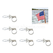 Flagpole Accessories Kit, Including 6Pcs Stainless Steel Adjustable Worm Gear Hose Clamps & 6Pcs Aluminum Rock Climbing Carabiners, Mixed Color, 48~56x22.5~46.5x6~32mm(FIND-FH0005-13)