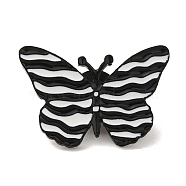 Butterfly Black Aolly Brooches, Enamel Pins, Black, 21x31x2mm(JEWB-U004-06EB-08)