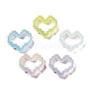 UV Plating Acrylic Beads, Iridescent, Heart, Mixed Color, 25x29x7mm, Hole: 2.5mm(MACR-K357-03)