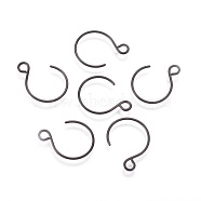 304 Stainless Steel Earring Hooks, with Horizontal Loop, Balloon Ear Wire, Electrophoresis Black, 18.5x14x0.8mm, Hole: 2mm, 20 Gauge, Pin: 0.8mm(STAS-O119-10B)