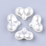 ABS Plastic Imitation Pearl Beads, Heart, Creamy White, 17x23x9mm, Hole: 1.2mm, about 275pcs/500g(OACR-T017-12B)