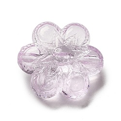 Transparent Acrylic Beads, Dyed, Flower, Lilac, 26x23x11.5mm, Hole: 1.8mm, about 142pcs/500g(OACR-L013-033A)