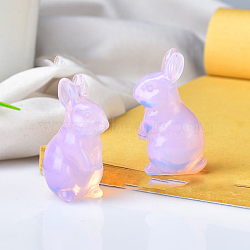 Pink Opalite Home Display Decorations, 3D Rabbit, 22x40mm(DJEW-PW0006-04C)