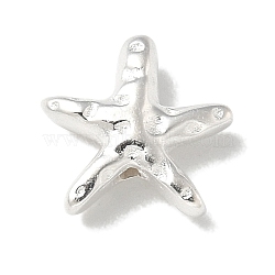 S925 Sterling Sliver Spacer Beads, Five-Pointed Star, 925 Sterling Silver Plated, 8.5x8.5x3mm, Hole: 0.9mm(STER-R003-04S)