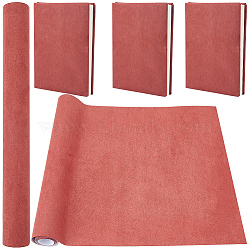 DIY Imitation Leather Fabric, with Paper Back, for Book Binding, Velvet Box Making, Dark Red, 300x1300mm(DIY-WH0349-139D)