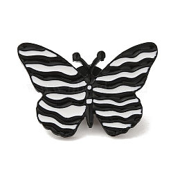 Butterfly Black Aolly Brooches, Enamel Pins, Black, 21x31x2mm(JEWB-U004-06EB-08)