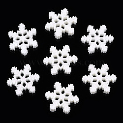 Resin Cabochon, Snowflake, White, 21x21x3.5mm(RESI-WH0010-09M)