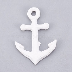 Resin Cabochons, Anchor, White, 45.5~46x32x4mm(RESI-WH0002-04)