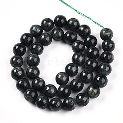 Natural Green Kyanite Beads Strands, Round, 10mm, Hole: 0.9mm, about 38~39pcs/strand, 15.20~15.55''(38.6~39.5cm)(G-T140-10mm-07)