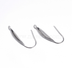 316 Surgical Stainless Steel Earring Hooks, Ear Wire, with Vertical Loop, Stainless Steel Color, 20x10x4.5mm, Hole: 1.2mm, Pin: 0.57mm(X-STAS-D448-043P)