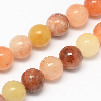 Natural Topaz Jade Bead Strands, Round, 8mm, Hole: 1mm, about 48pcs/strand, 14.9 inch