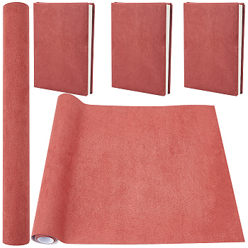 DIY Imitation Leather Fabric, with Paper Back, for Book Binding, Velvet Box Making, Dark Red, 300x1300mm