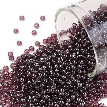 TOHO Round Seed Beads, Japanese Seed Beads, (115) Transparent Luster Amethyst, 11/0, 2.2mm, Hole: 0.8mm, about 50000pcs/pound