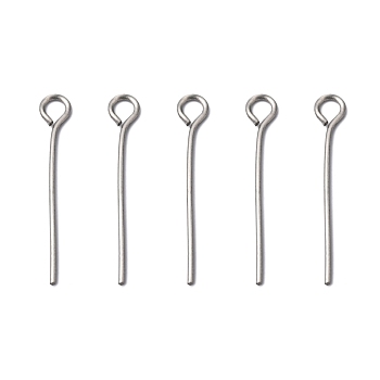 Stainless Steel Eye Pin Jewelry Findings, 20x0.6mm, Hole: 2mm