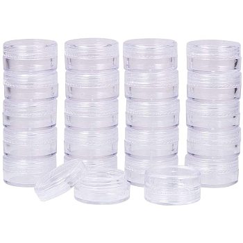 Column Plastic Bead Containers, Clear, 30x16mm