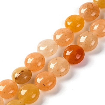 Natural Topaz Jade Beads Strands, Flat Round, 7.5~8x4.5~5mm, Hole: 1.2mm, about 50~51pcsrand, 14.57~15.35 inch(37~39cm)