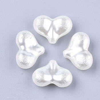 ABS Plastic Imitation Pearl Beads, Heart, Creamy White, 17x23x9mm, Hole: 1.2mm, about 275pcs/500g