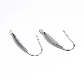 316 Surgical Stainless Steel Earring Hooks, Ear Wire, with Vertical Loop, Stainless Steel Color, 20x10x4.5mm, Hole: 1.2mm, Pin: 0.57mm
