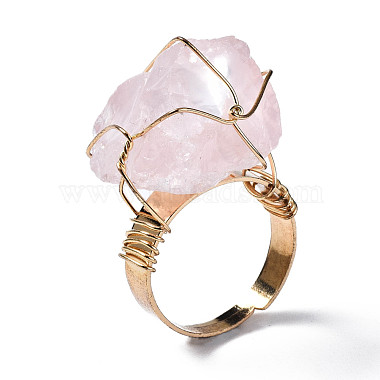 Adjustable Natural Rose Quartz Finger Rings(RJEW-T019-02H-KC)-4