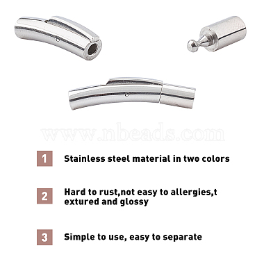 304 Stainless Steel Bayonet Clasps(STAS-UN0012-70)-5