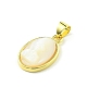 Rack Plating Brass Pave Natural Shell Pendants(KK-A204-01A-05G)-2