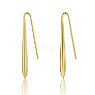 304 Stainless Steel Dangle Earrings, for Women, Cone Pattern, 59x4.7mm, Pin: 0.8mm(EJEW-C055-01C-G)