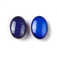 Glass Cabochons, Changing Color Mood Cabochons, Oval, Colorful, 13.9x9.7x4.7mm(GLAA-E411-06)