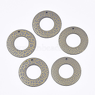 Acrylic Pendants, Donut, Spray Painted & Crackle, Slate Gray, 49x3.5mm, Hole: 2.5mm(OACR-T014-15A)