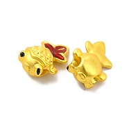 Rack Plating Alloy Enamel Beads, Fish, Matte Gold Color, 9.5x12.5x6mm, Hole: 2.5mm(FIND-I034-03MG)