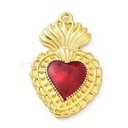 Alloy Enamel Pendants, Golden, Sacred Heart Charm, Golden, 35.5x22x3.5mm, Hole: 1.8mm(ENAM-P252-12G)